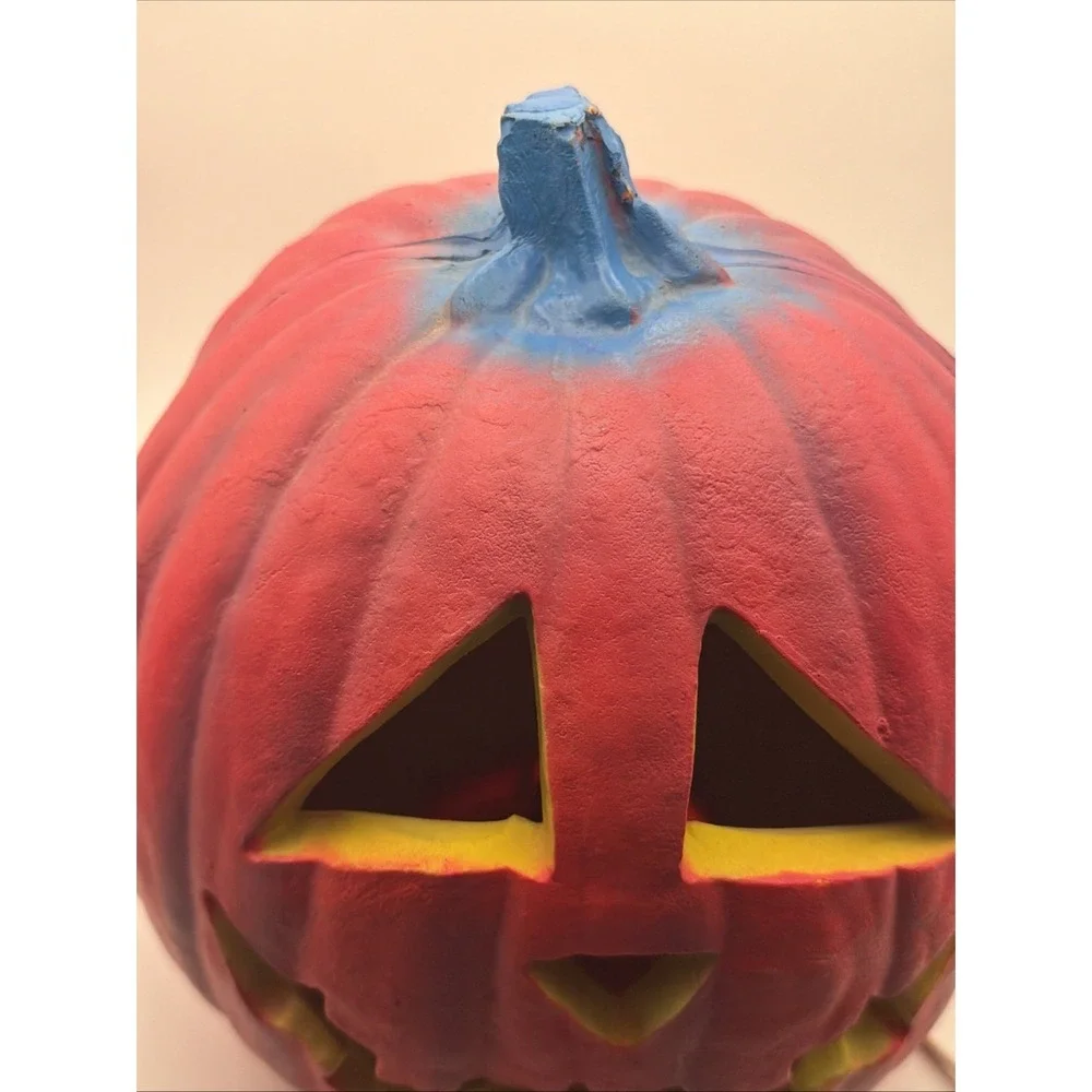 VTG Rare 1995 Trendmasters Pink Jack O Lantern Pumpkin Light Up Foam Blow Mold